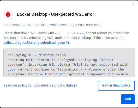 Portada: Docker: error "deploying WSL2 distributions"