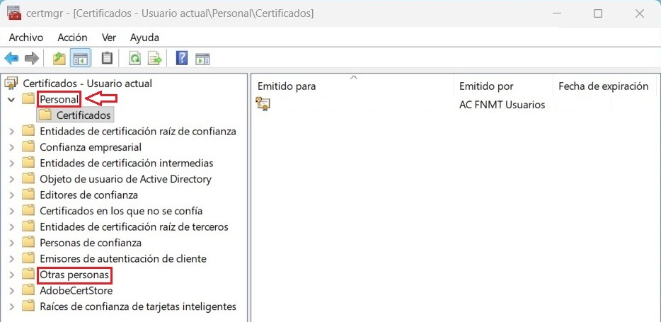 Portada: El certificado digital se instala en el almacén equivocado